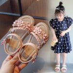 MINBEI Girls Sandals Toddler Little Girls Sandals with Pearls Flower Summer Breathable Leather Shoes - Image 6