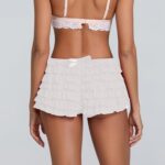 Women's Multi-Layer Lace Ruffled Mini Bloomer Tie Front Elastic Low Waist Frilly Lolita Floral Shorts - Image 7