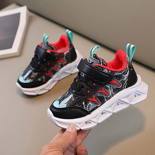 SRTUMEY Toddler LED Walking Sneaker Light up Shoes for Boys Girls Years Birthday Gifts for Kids Baby Adjustable-Strap Athletic Sport Shoes - Image 7