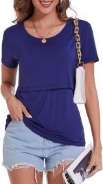 Sosolism Essential Nursing Tops Summer Breastfeeding Tshirt Short Sleeve Soft Feeding tee for Women - Image 2
