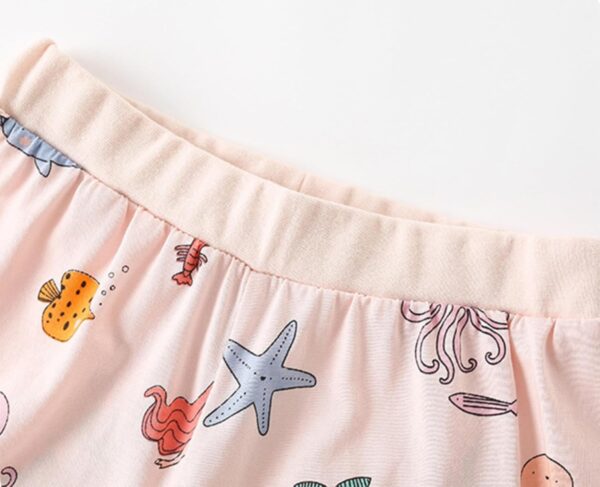 TCWWBB Toddler Girls Summer Short Outfits Clothes Set Kids Cute Unicorn Bunny Rainbow Animal Print Short Sleeve Cotton T-Shirt Tops and Shorts 2 Piece Crewneck Clothing Set Age 1-7 Years Old - Image 5