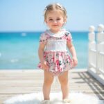 XIXIMAON Cute Baby Girl Summer Clothes Babydoll Collar Short Puff Sleeve Letter Embroidery Ruffle Romper Dress Mamas Mini Floral Jumpsuit Toddler Outfits - Image 2