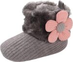 Baby Girls' First Walking Shoes Baby Shoes Baby Shoes Plus Velvet Warm Flowers Boots Fashion Non Slip Breathable Toddler Shoes Boots Boots Baby Slipper Socks 0 6 Monthsinfant Boots