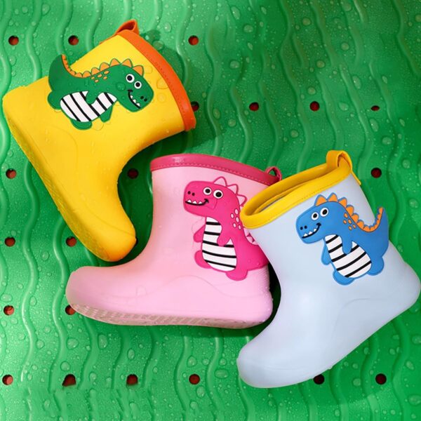 Girl School Shoes Size 5 Toddler Kids Children Rain Boots Boys Girls Baby Dinosaur Rain Shoes Non Slip Rubber Boots Girls Size 2 School Shoes - Image 2
