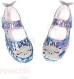 Princess Mermaid 3D Embroidered Hologram Girls Babet Sneakers - Image 2