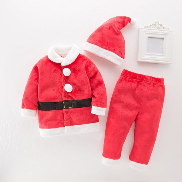 Infant Bloomers 3 6 Months Toddler Baby Girls Boys Thick Christmas Santa Tops Pants Hat Set Outfits Girls Outfits Size 8 Summer - Image 3