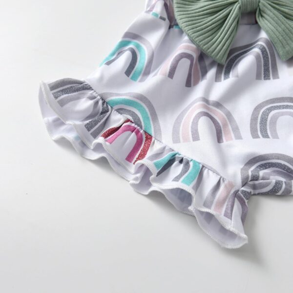 Derouetkia Infant Baby Girl Summer Clothes Suspender Tops + Bow Shorts Outfit Set - Image 7