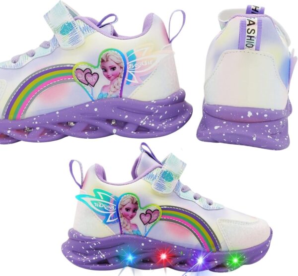 Vorkhuaeri Princess Sneakers for Girls Kids Trainers Light Up Shoes Dress Up Elsashoes Baby Toddler Sneakers Birthday Xmas - Image 5