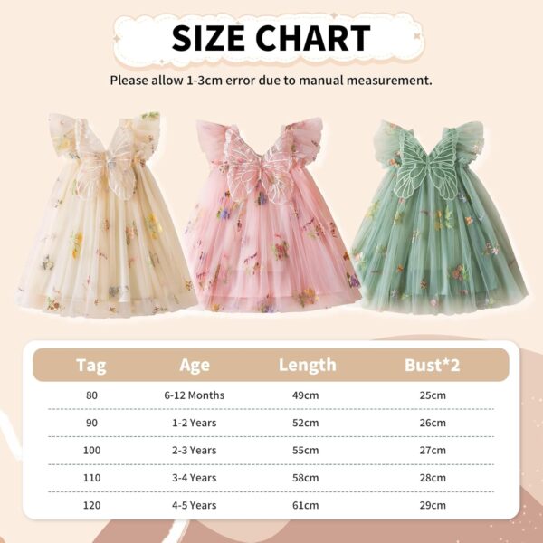 JiAmy Baby Girl Dress Toddler Tutu Tulle Butterfly Dresses Infant Sleeveless Wedding Birthday Party Princess Clothes for Girls 6 Months-5 Years - Image 7