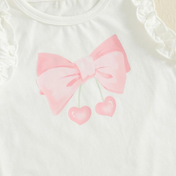 MAHUAOYIXI Toddler Girls Spring Summer Outfits Bow Frill Trim Sleeveless Tank Tops Vest Top Shirts with Elastic Waist Bloomers Shorts Sets 2Pcs Clothes for Little Girls - Image 5