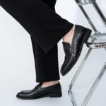 Ophestin Men's Loafers Moccasins Weave Formal Dress Shoes Slip-On Driving Business Shoes - Image 6