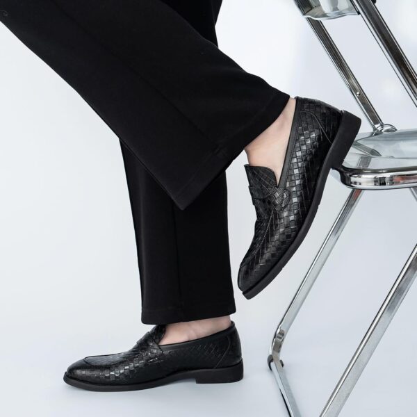Ophestin Men's Loafers Moccasins Weave Formal Dress Shoes Slip-On Driving Business Shoes - Image 6