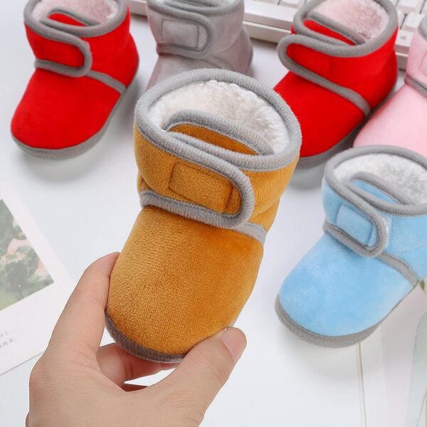 Baby Shoes Fleece Warm Booties Shoes Fashion Solid Color Non Slip Breathable Toddler Boots Boys Loafers - Image 2