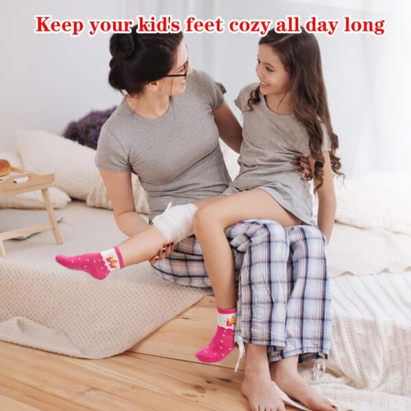 GRPSKCOS Toddler Girls Socks, 12 Pack Non Slip Crew Socks with Grips for 1-7 Years Kids - Image 4