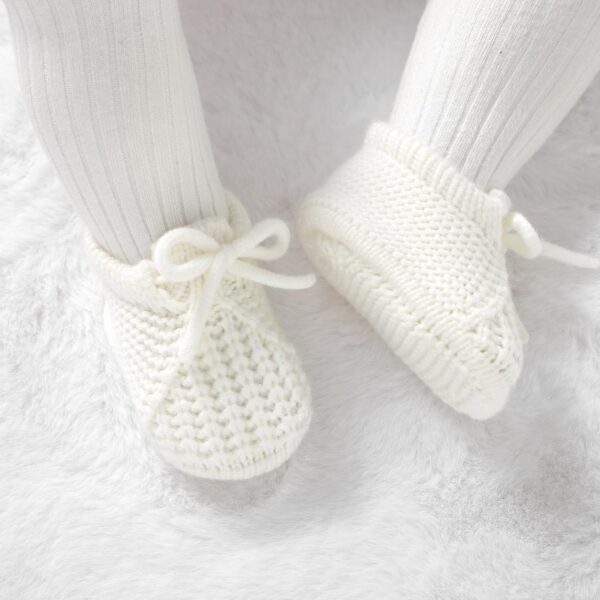 DovFanny Baby Booties Newborn Baby First Shoes Cozy Warm Knit Soft Booties for Toddler Infant Boy Girl - Image 3