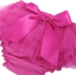 Hansber Infant Baby Girls' Bowknot Ruffle Tulle Bloomers Princess Tutu Skirts Diaper Cover with Flower Headband - Image 3