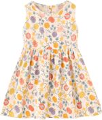 amropi Baby Girl's Flower Printed Dress 3 Pieces Sleeveless Cotton Summer Causal Dresses for 0-3 Years - Image 3