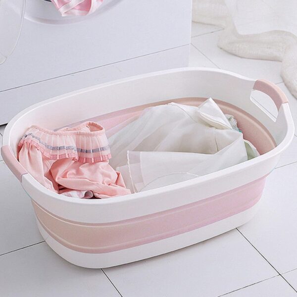 Toddler Bath Tub Toddler Bath Foldable Baby Bath Travel Baby Bath Folding Pet Bathtub with Water Drain Plug - Small Pets Bathtub for Toddler Kids Bath Tub Bathing Tubs 0-36 Month - Image 5