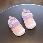 Toddler Baby Infant Closed Toe Sneaker Newborn Hook Loop Ankle First Walking Non Slip Shoes Lightweight Comfy Cotton Toddlers Sandals For Boys Size 8 Slides Big Kids 3( - Image 4