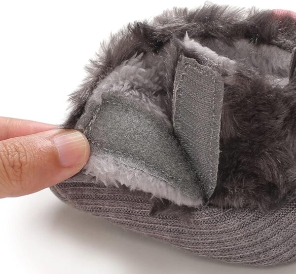 Baby Girls' First Walking Shoes Baby Shoes Baby Shoes Plus Velvet Warm Flowers Boots Fashion Non Slip Breathable Toddler Shoes Boots Boots Baby Slipper Socks 0 6 Monthsinfant Boots - Image 4