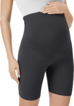 VALANDY Creamlush Maternity Shorts Over Bump Maternity Tights Belly Support Maternity Clothes Buttery Soft Adjustable Pregnancy Pants - Image 2