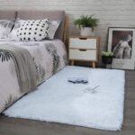 Rugs Living Room Soft Bedroom Rug Fluff Area Rugs Shaggy Carpets Non-Slip Modern Luxury Fur Carpet for Kids Room Comfy Home Decor Floor Mat (White, 120 x170 cm) - Image 3
