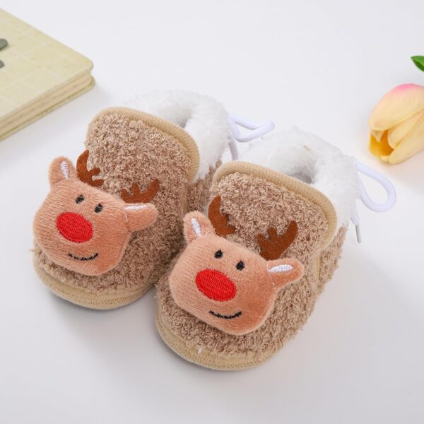 Infant Baby Christmas Slippers Newborn Girls Boys Warm Fleece Booties Soft Baby Shoes Snow Boots Shoes Footwear Casual Festival Christmas Booties - Image 4