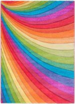 Candy Multicoloured Rainbow Design Rug. Available in 6 Sizes (160cm x 220cm) - Image 2