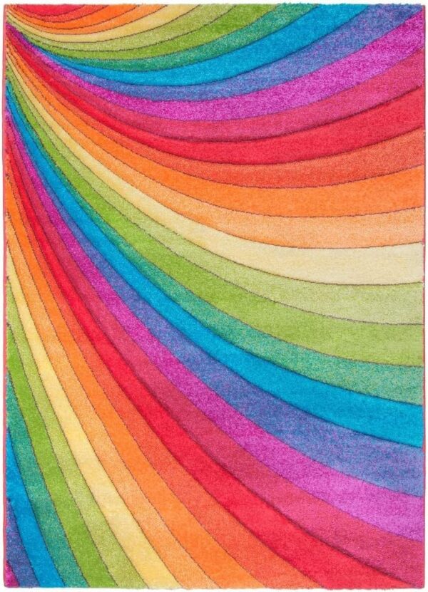 Candy Multicoloured Rainbow Design Rug. Available in 6 Sizes (160cm x 220cm) - Image 2