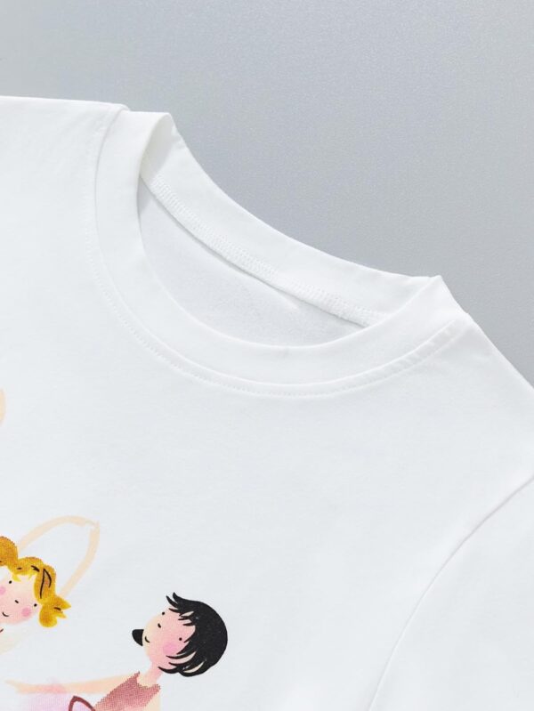 Toddler Girls Summer Short Outfits Clothes Set Kids Cute Unicorn Bunny Rainbow Animal Print Short Sleeve Cotton T-Shirt Tops and Shorts 2 Piece Crewneck Clothing Set Age 1-7 Years Old - Image 2