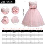 Discoball Girls Princess Dress,Tulle Bow Lace Embroidery Flower Girl Dress,Birthday Party Wedding Bridesmaid First Communion Girls' Dresses for 1-10 Years - Image 2