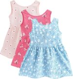 amropi Baby Girl's Flower Printed Dress Sleeveless Cotton A-Line Summer Dresses for 0-5 Years