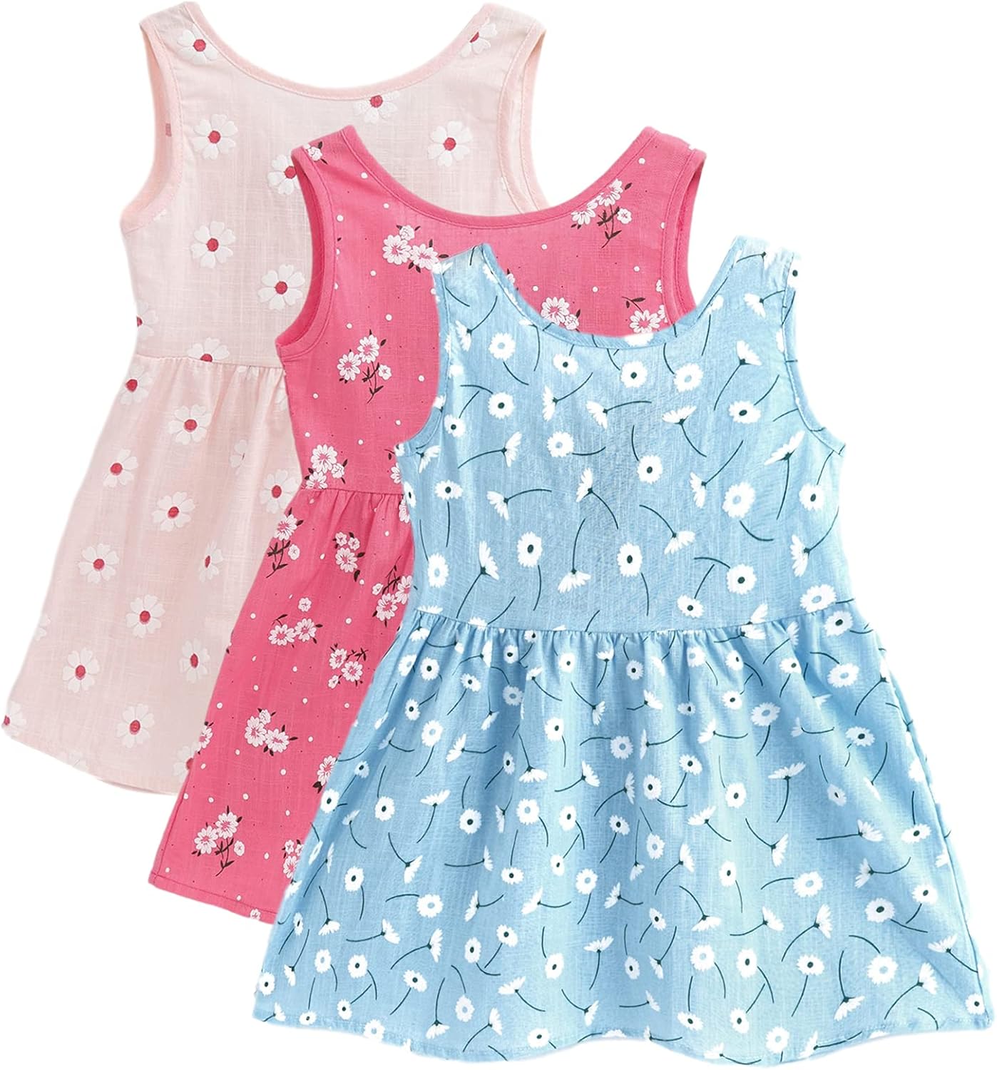 71qxXKUsmkS._AC_SL1500_.jpg amropi Baby Girl's Flower Printed Dress Sleeveless Cotton A-Line Summer Dresses for 0-5 Years - Image 1