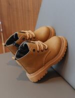 Toddler Baby Boys Girls Ankle Boots Lace Up Combat Booties Hiking Shoes Side Zipper Short Boot - Image 3