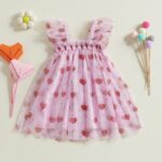 BYUSBAYA Toddler Girls Valentines Tutu Dress Sleeveless Heart Print Layered Ruffles Tulle Cake Dress Wedding Ball Gown Dress - Image 3