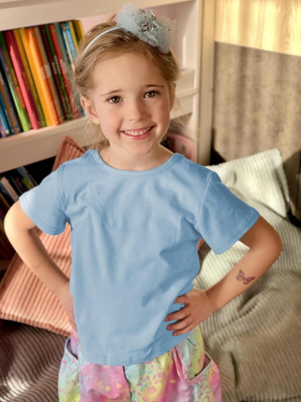 Arshiner Girls T-Shirts Back Hollow Bow Tie Kids Cotton Summer Short Sleeve Tops Cute Leisure Fashion Shirt Round Neck Tee Shirt for Girls 3-14 Years - Image 3