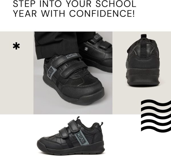 Boys School Shoes - Marvel LED Trainers, Black Light Up Trainers - Durable, Scuff Resistant PU School Shoes - Image 3