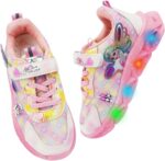 Kids Princess Shoes for Girls LED Light Up Trainers Kids Dress Up Shoes Luminous Baby Toddler Birthday Sneakers