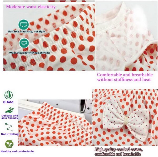 ZCXCsfp 5 Pieces Cotton Infant Girl Ruffle Panties Cute Bow Bloomers Underwear Flocked Panties, Undies Bloomers Panties Shorts for Girl 1-7 Years - Image 5