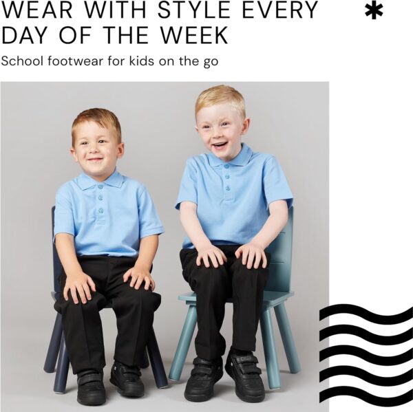 Boys School Shoes - Marvel LED Trainers, Black Light Up Trainers - Durable, Scuff Resistant PU School Shoes - Image 5