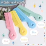 MEGAVOW 4 Pcs Baby Hair Comb, Cute Small Round Hairbrushes Hair Brush Set for Toddler Newborn Girls and Boys Childrens Multicolor - Image 3