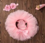 Baby Girls Tutu Skirt Newborn Toddler Bloomers Fluffy Tulle Fluffy Tulle Skirt Diaper Cover Flower Headband Set 0-3 Year - Image 4