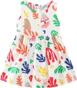 amropi Baby Girl's Flower Printed Dress 3 Pieces Sleeveless Cotton Summer Causal Dresses for 0-3 Years - Image 4