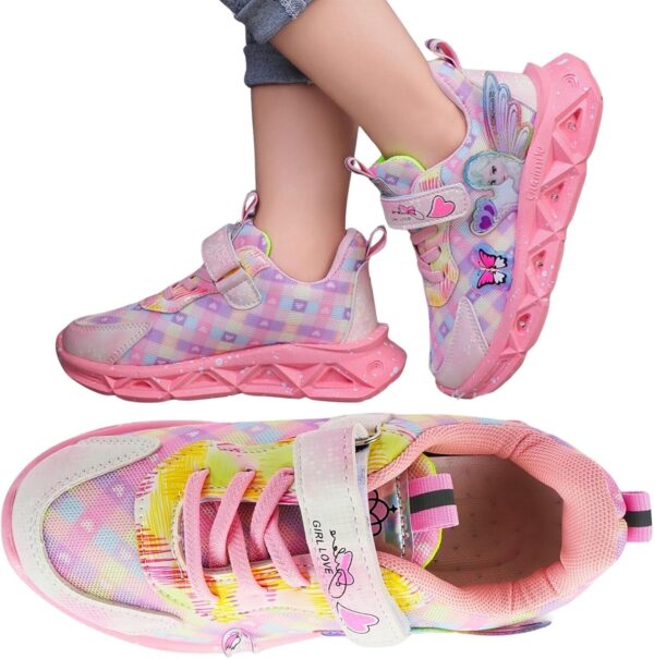 Kids Princess Shoes for Girls LED Light Up Trainers Kids Dress Up Shoes Luminous Baby Toddler Birthday Sneakers - Image 6