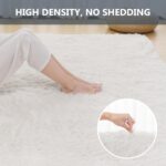 Shaggy Rug- Fluffy Area Rug for Living Room, 8mm Long Pile Rug for Bedroom Kids Room Decor Anti Slip, White, 160x230cm - Image 5