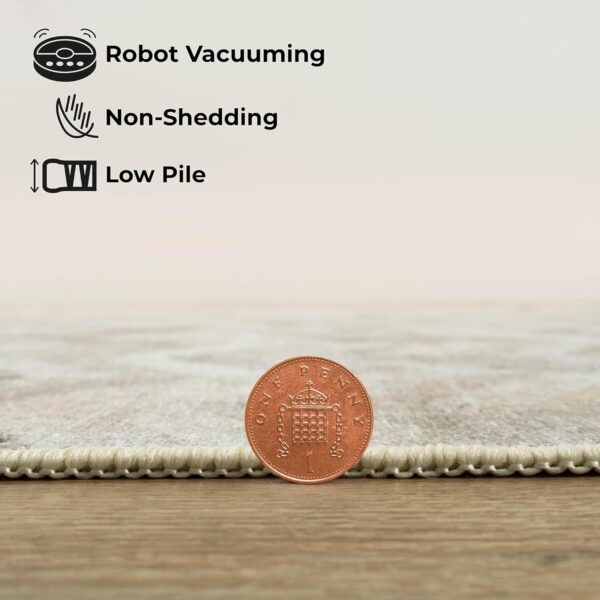 Arty Rugs Machine Washable Rug, 122x170cm, 75% Recycled Cotton, Short Pile, Non-Slip Backing, Non-Shedding, Area Rugs for Living Room, Bedroom, Kitchen, Hallway, Office, Antique Beige - Image 4