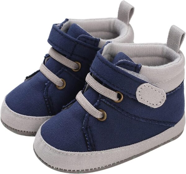 Baby Boots 6 12 Months Girls Newborn Shoes Boots Baby Girls and Boys Warm Shoes Soft Comfortable Canvas Infant Toddler Home Shoes Baby Slippers 12 18 Months Baby Sock Shoes Boots - Image 2