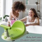 Baby Bath Seat, Nonslip Motorcycle Shaped Toddler Stool, Stable, Comfortable Bathroom Shower Chair for Babies, Secure Design for Easy Bath Time Fun and Safety, 14.57x10.71 Inches - Image 4
