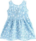 amropi Baby Girl's Flower Printed Dress Sleeveless Cotton A-Line Summer Dresses for 0-5 Years - Image 2