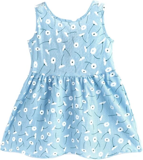 amropi Baby Girl's Flower Printed Dress Sleeveless Cotton A-Line Summer Dresses for 0-5 Years - Image 2